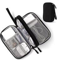 🔌 travel cable organizer bag, portable electronic accessories storage pouch with 3 compartments, multifunctional case for cable, charger, hard drive, earphone - electronic organizer pouch bag (black) logo