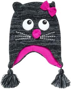 img 3 attached to 🧸 Прекрасные аксессуары для девочек ABG Critter Winter Hat и 2 пары перчаток/рукавиц для малышек/девочек - оставайтесь теплыми с стилем!