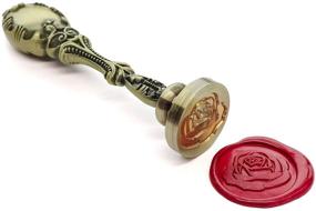 img 4 attached to VOOSEYHOME The Rose Wax Seal Stamp With Vintage Brass Metal Handle