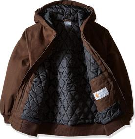 img 1 attached to Куртка Carhartt Active коричневая, размер L - идеальная одежда для зимы для мальчиков с куртками и пальто.