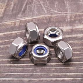 img 3 attached to 🔒 Pack of 10 M10 x 1.5mm Nylon Insert Hex Lock Nuts, 304 Stainless Steel 18-8, Bright Finish