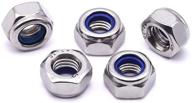 🔒 pack of 10 m10 x 1.5mm nylon insert hex lock nuts, 304 stainless steel 18-8, bright finish logo