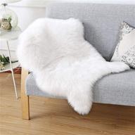 qhwlkj faux sheepskin fur rug - soft and fluffy carpets for chair, couch, bedroom, sofa, and living room floor logo