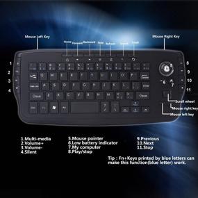 img 2 attached to Zienstar-Wireless Keyboard With Trackball