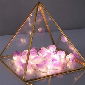 img 2 attached to 💎 Улучшите свое пространство с помощью декоративных светильников Natural Amethyst - кристаллические свечные огни с пультом дистанционного управления, целительные реиковские орнаменты, работающие от батарейки для комнаты, свадьбы, украшения на День Святого Валентина - 8,5 футов 20 светодиодов.