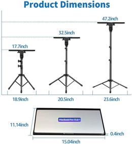 img 2 attached to 🎥 Ноутбук Тренога Стойка с Регулируемой Высотой от 17.7 до 47.2 дюйма, Держатель для Телефона на Гусином Шее, Переносная Стойка для Проектора для Уличных Кинопоказов - Съемное Крепление для Диджейского Оборудования