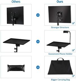 img 3 attached to 🎥 Ноутбук Тренога Стойка с Регулируемой Высотой от 17.7 до 47.2 дюйма, Держатель для Телефона на Гусином Шее, Переносная Стойка для Проектора для Уличных Кинопоказов - Съемное Крепление для Диджейского Оборудования