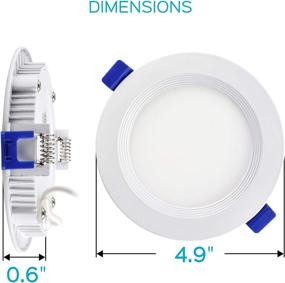 img 2 attached to 💡 Luxrite 4 Inch Ultra Thin LED Recessed Light 12-Pack – 10W, Dimmable, 5000K Bright White, 650 Lumens, Slim Ceiling Light, IC Rated Airtight, Energy Star & ETL Listed