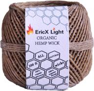 ericx light 100% organic hemp wick | 200 ft spool | natural beeswax coated | standard size (1.0mm) | enhanced seo logo