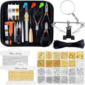 img 4 attached to Adult Jewelry Making Kits - Complete Shynek Jewelry Making Supplies with 🔧 Tools, Earring Charms, Wires, Findings, and Helpful Hands for Making, Repairing, and Crafting Jewelry