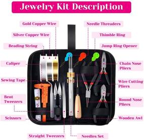 img 3 attached to Adult Jewelry Making Kits - Complete Shynek Jewelry Making Supplies with 🔧 Tools, Earring Charms, Wires, Findings, and Helpful Hands for Making, Repairing, and Crafting Jewelry