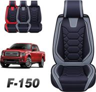 🚘 2009-2022 ford f-150 f150 f-250 f250 f350 f350 (ff-01) oasis auto tailor fit seat covers - front pair, gray logo