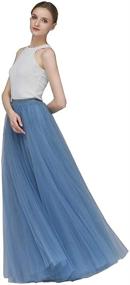 img 4 attached to 👗 EllieHouse A-Line Long Maxi Bridesmaid Tulle Skirt for Wedding, Evening Party, and Prom - P68