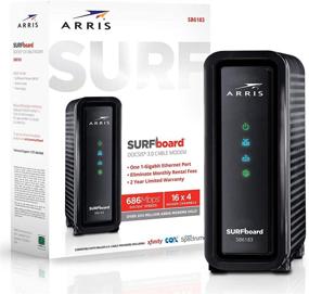 img 1 attached to 📶 ARRIS Surfboard SB6190 Black: 32x8 DOCSIS 3.0 Cable Modem, 1.4 Gbps Max Speed, Comcast Xfinity/Spectrum/Cox/Cablevision Certified (Renewed)