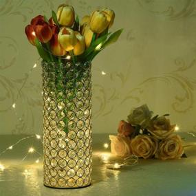img 3 attached to 🎄 Enhance your Christmas Décor with VINCIGANT Cylinder Flower Vases: Perfect for Artificial Bouquet, Floor Standing Candle Holders, Wedding Home Dining Room Table Centerpieces