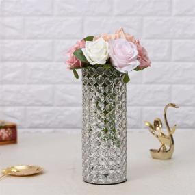 img 2 attached to 🎄 Enhance your Christmas Décor with VINCIGANT Cylinder Flower Vases: Perfect for Artificial Bouquet, Floor Standing Candle Holders, Wedding Home Dining Room Table Centerpieces