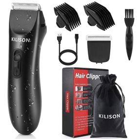 img 4 attached to Kilison Male Groin Hair Trimmer: Waterproof Wet/Dry Body Trimmer with 2 Ceramic Blades, Electric Beard Trimmer for the Perfect Finish