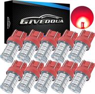 givedoua 7443 led brake bulbs 7440 brake lights t20 992 7441 7444 7443 led bulbs: super bright 18smd 5050 chips - pack of 10pcs red for brake, reverse, and tail lights logo