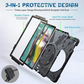 img 3 attached to 📱 BRAECNstock Heavy Duty Rugged Shockproof Case with Rotating Kickstand and Hand Strap for Samsung Galaxy Tab S5e 10.5 SM-T720/SM-T725/SM-T727 (2019) - Protective Tablet Cover