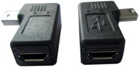 img 3 attached to Адаптер AKOAK USB 2.0 - 1 пара переходников с углом в 90 градусов влево и вправо от разъема Mini USB Male к разъему Micro USB Female.