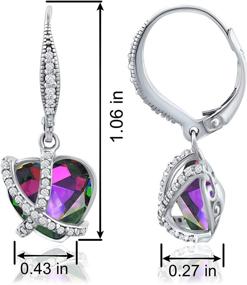 img 2 attached to 💎 Rhodium Plated European Crystal Leverback Dangle Earrings with CZ Accent - CRYSTAL ICE Collection