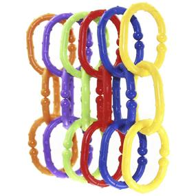 img 2 attached to 👶 Enhance Your Baby's Stroller Experience with Nuby Linkables - 18 Vibrant Attachable Links for Strollers, Car Seats, & Travel