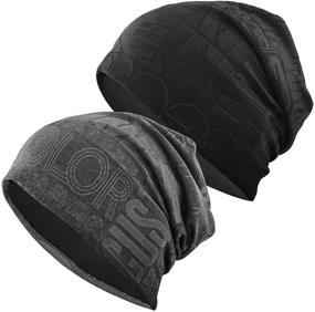 img 4 attached to EINSKEY Slouchy Beanie 2-Pack - Oversized Baggy Skull Cap, Thin Knit Hat for Men and Women, Ideal for Summer