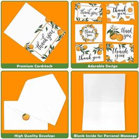 img 2 attached to 🍊 Little Cutie Thank You Cards Assortment: 36-Pack with Envelopes, Orange Stickers, Clementine Theme Party Supplies, Ideal for Baby Showers and Gifts, 4 x 6 Inches