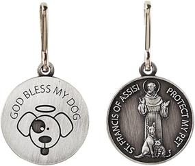 img 1 attached to 🐶 Stylish Silver Toned St. Francis Pet Collar Medal for Enhanced Pet Safety, 1 Inch