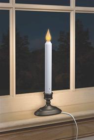 img 1 attached to 🕯️ Xodus Innovations FPC1370A Electric LED Plug-in Flameless Window Candle: Dusk to Dawn Sensor, Flame Color Change (Amber/White), Aged Bronze/Black