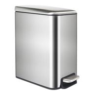 🗑️ tmtech stainless steel bathroom trash can: soft-close, anti-fingerprint, slim & durable design, 5l1.3gal silver (tm) logo