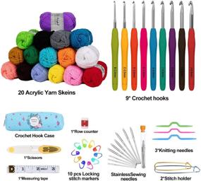 img 3 attached to 🧶 Premium 20x50g Acrylic Yarn Skeins with 37 Crochet Kit - Sisipal 2200 Yards Assorted Yarn for Crocheting and Knitting - Soft Yarn Bulk with Starter Crochet Kit for Adults and Kids!