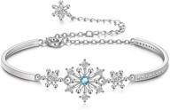 ❄️ shimmering snowflake bracelet: exquisite christmas gift with sparkling cubic zirconia for women and girls logo