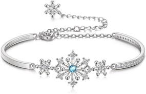 img 3 attached to ❄️ Shimmering Snowflake Bracelet: Exquisite Christmas Gift with Sparkling Cubic Zirconia for Women and Girls