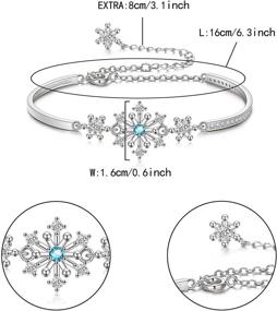 img 1 attached to ❄️ Shimmering Snowflake Bracelet: Exquisite Christmas Gift with Sparkling Cubic Zirconia for Women and Girls