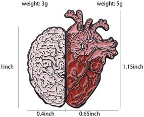 img 1 attached to ❤️ РОСТИВО 2 в 1 Значки эмалированные: Значки в форме мозга и сердца с необычными булавками для рюкзаков, курток - Идеально подходят для мужчин, женщин, мальчиков и девочек.