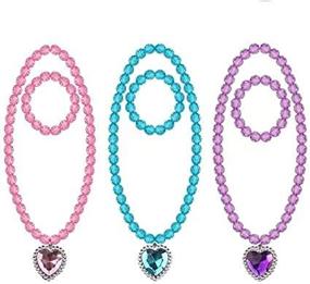 img 3 attached to Princess Included Necklaces Bracelets Girls（Pink、Purple、Blue ）