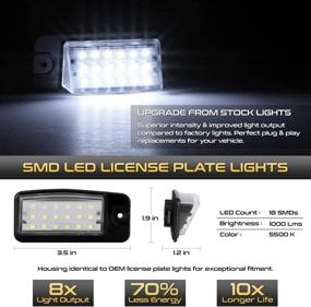 img 3 attached to Enhanced Visibility Full LED License Plate Light Assembly Replacement - Nissan Altima Maxima Murano Rogue Pathfinder Infiniti Q45 EX FX QX Series - 6000K Diamond White, Set of 2