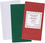 momoni premium 200 sheets 20in x 20in christmas tissue paper bulk: red, green, and white - perfect for festive gift wrapping, wine bottles, and decorations logo