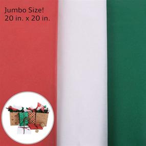 img 2 attached to MOMONI Premium 200 Sheets 20in x 20in Christmas Tissue Paper Bulk: Red, Green, and White - Perfect for Festive Gift Wrapping, Wine Bottles, and Decorations