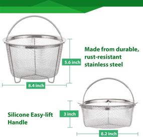 img 1 attached to 🥦 Aozita Steamer Basket for Instant Pot - 2 Tier Stackable 18/8 Stainless Steel Mesh Strainer - Silicone Handle - Vegetable Steamer Insert, Egg Basket, Pasta Strainer - Ideal for 6 qt or 8 quart Sizes