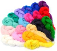 🧶 glaciart one spinning fiber merino wool - super soft 20 color unspun roving wool for felting and crafts logo