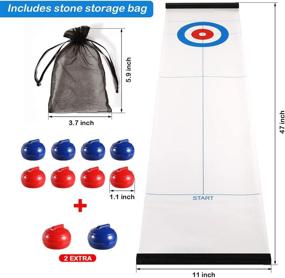 img 1 attached to 🎱 Yobbi Tabletop Curling Set for Kids, Adults & Family. Fun Indoor Sports Game for Everyone. Includes 8+2 Tabletop Curling Stones. Easy Setup, Play & Portable.