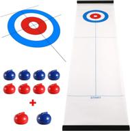 🎱 yobbi tabletop curling set for kids, adults & family. fun indoor sports game for everyone. includes 8+2 tabletop curling stones. easy setup, play & portable. логотип