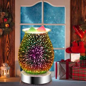 img 1 attached to 🔥 Hituiter 3D Glass Touch Electric Wax Melt Warmer: Dimmable Wax Burner Melter for Aroma Therapy, Home Office & Bedroom Décor (3D Fireworks)