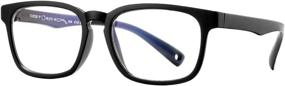 img 2 attached to 👀 SCVGVER Kids Blue Light Blocking Glasses: Protect Your Child's Eyes from Harmful Screen Rays during Computer and Video Gaming (Matter Black, Age 3-12)