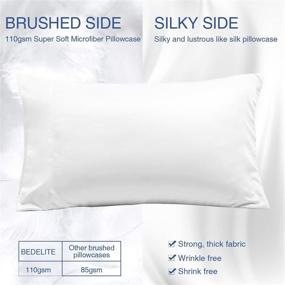 img 3 attached to BEDELITE Body Pillow Pillowcase: Silky Lyocell & Brushed Microfiber Cover for Hair and Skin, 20x54 with Envelope Closure - Ultra Soft, White