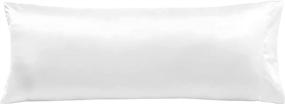 img 4 attached to BEDELITE Body Pillow Pillowcase: Silky Lyocell & Brushed Microfiber Cover for Hair and Skin, 20x54 with Envelope Closure - Ultra Soft, White