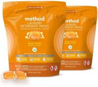 🌿 method laundry detergent packs: hypoallergenic, plant-based stain remover for hot & cold water, ginger mango scent - 84 loads (2 pack) logo