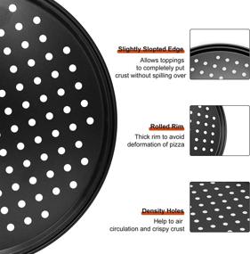 img 3 attached to 12.5 Inch Non-Stick Carbon Steel Perforated Pizza Pan for 🍕 Oven - Round Pizza Crisper Pan, Bakeware Ideal for Home Kitchen Oven